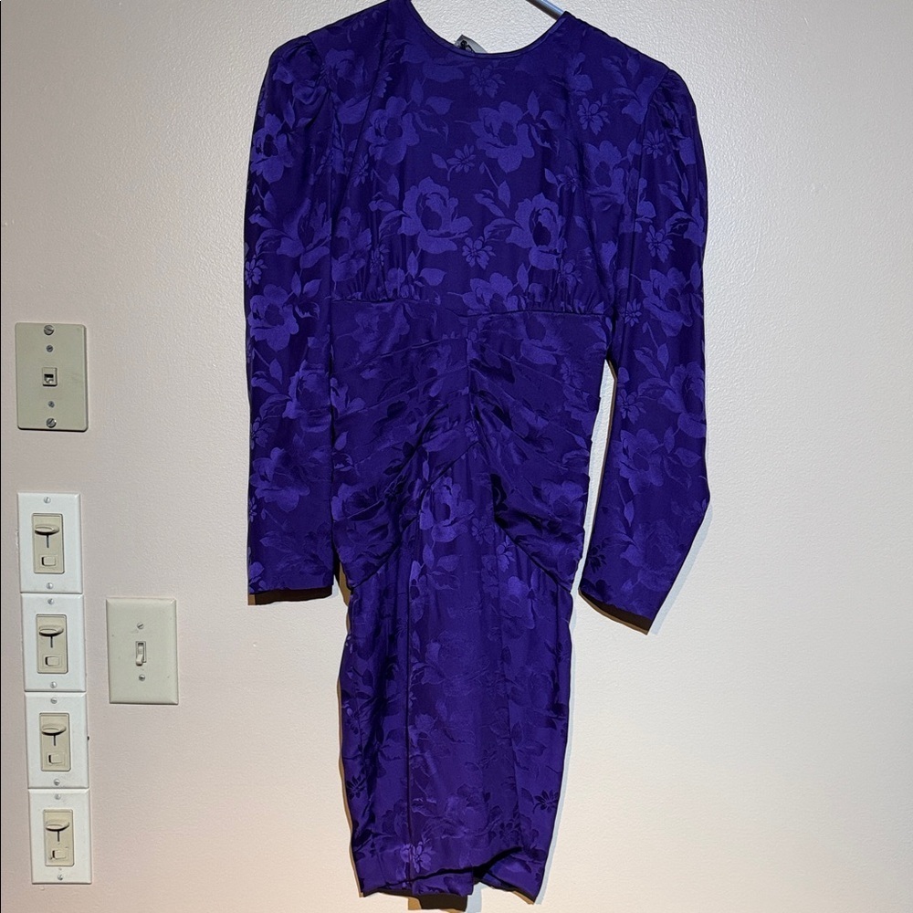 Vintage Adrianna Papell Purple Silk Dress